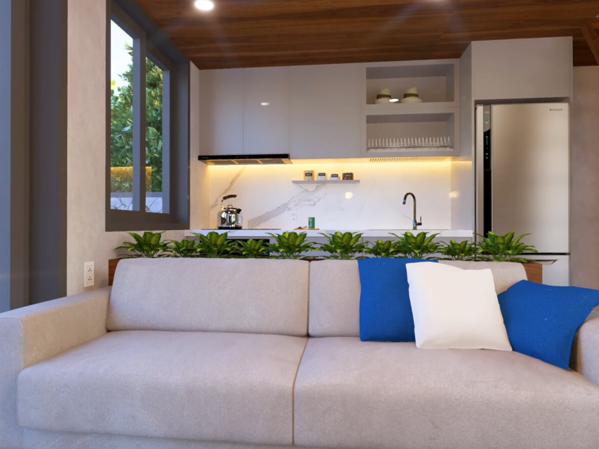 Tiny house 4x5 meters with blueprints featuring a very relaxing loft space